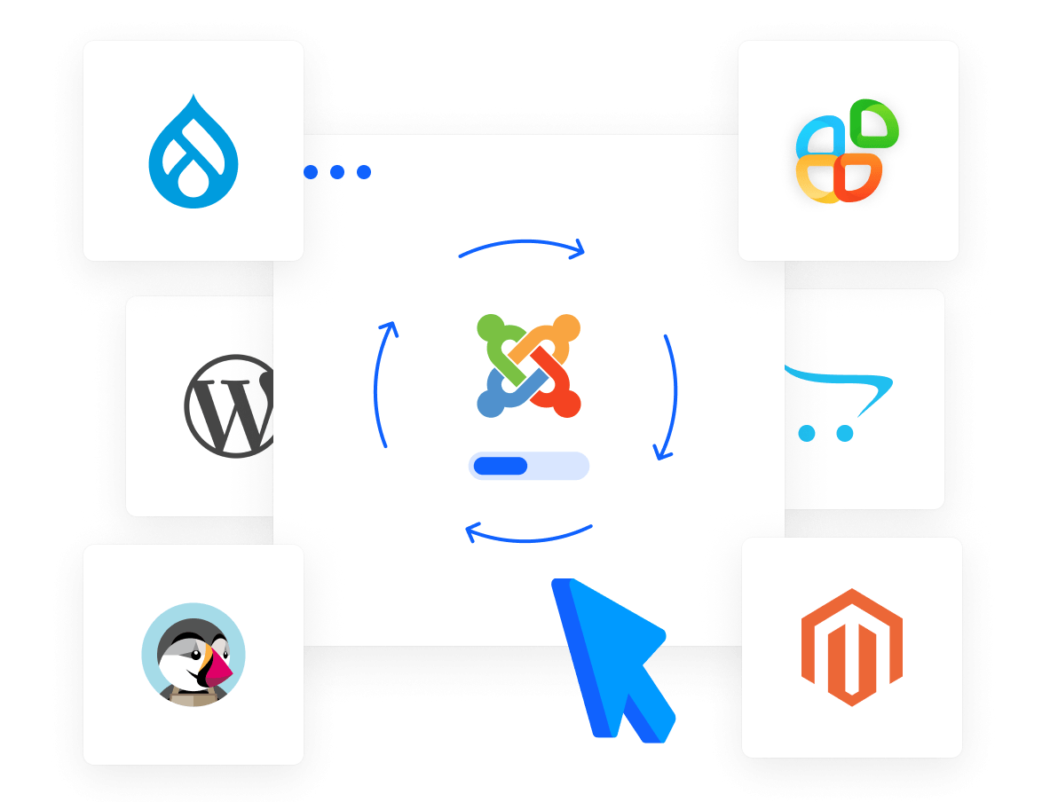 Web Hosting - ¡Inicie y administre más de 400 aplicaciones con un solo clic!